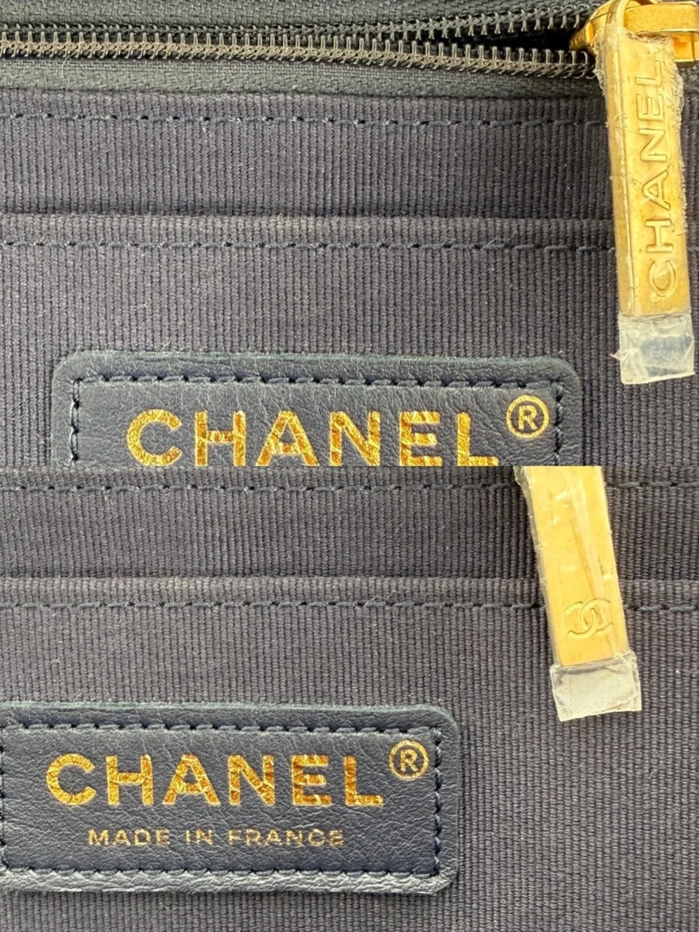 CHANEL Dark Denim Quilted XXL Travel Flap Dark Blue Shoulder Crossbody Bag